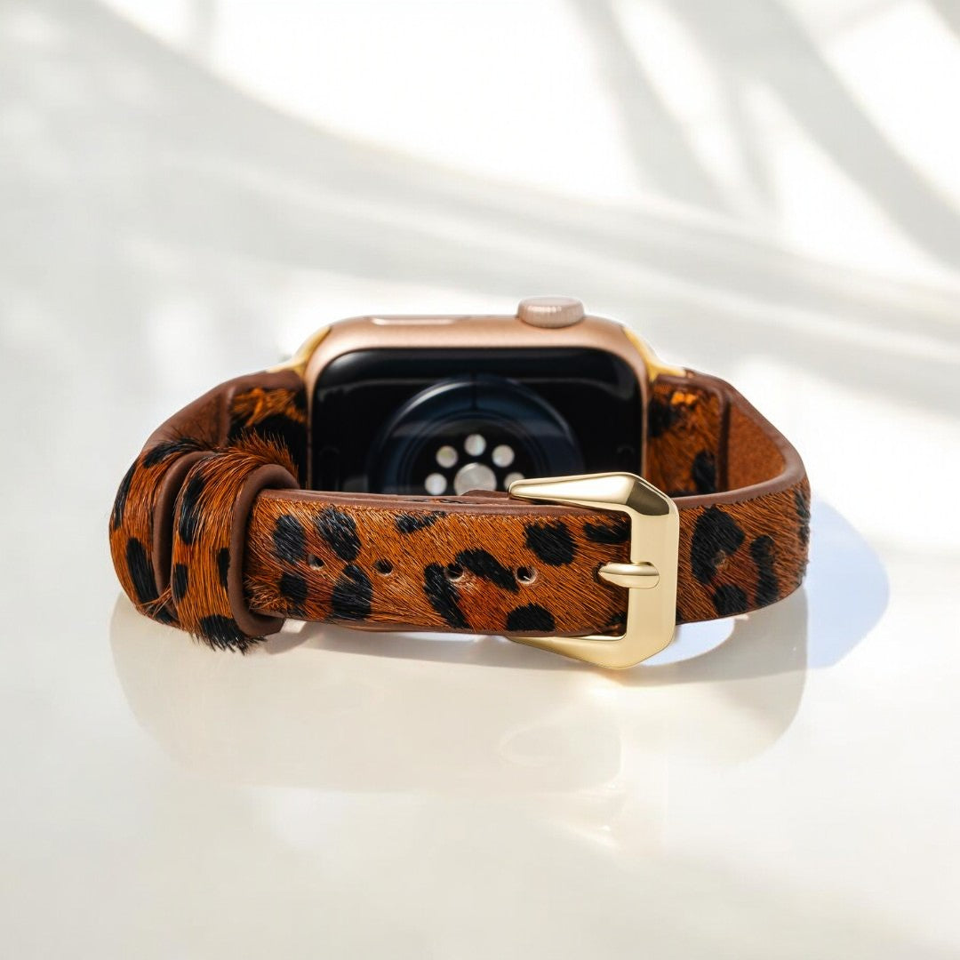 Panthera Brown Leather Apple Watch Strap