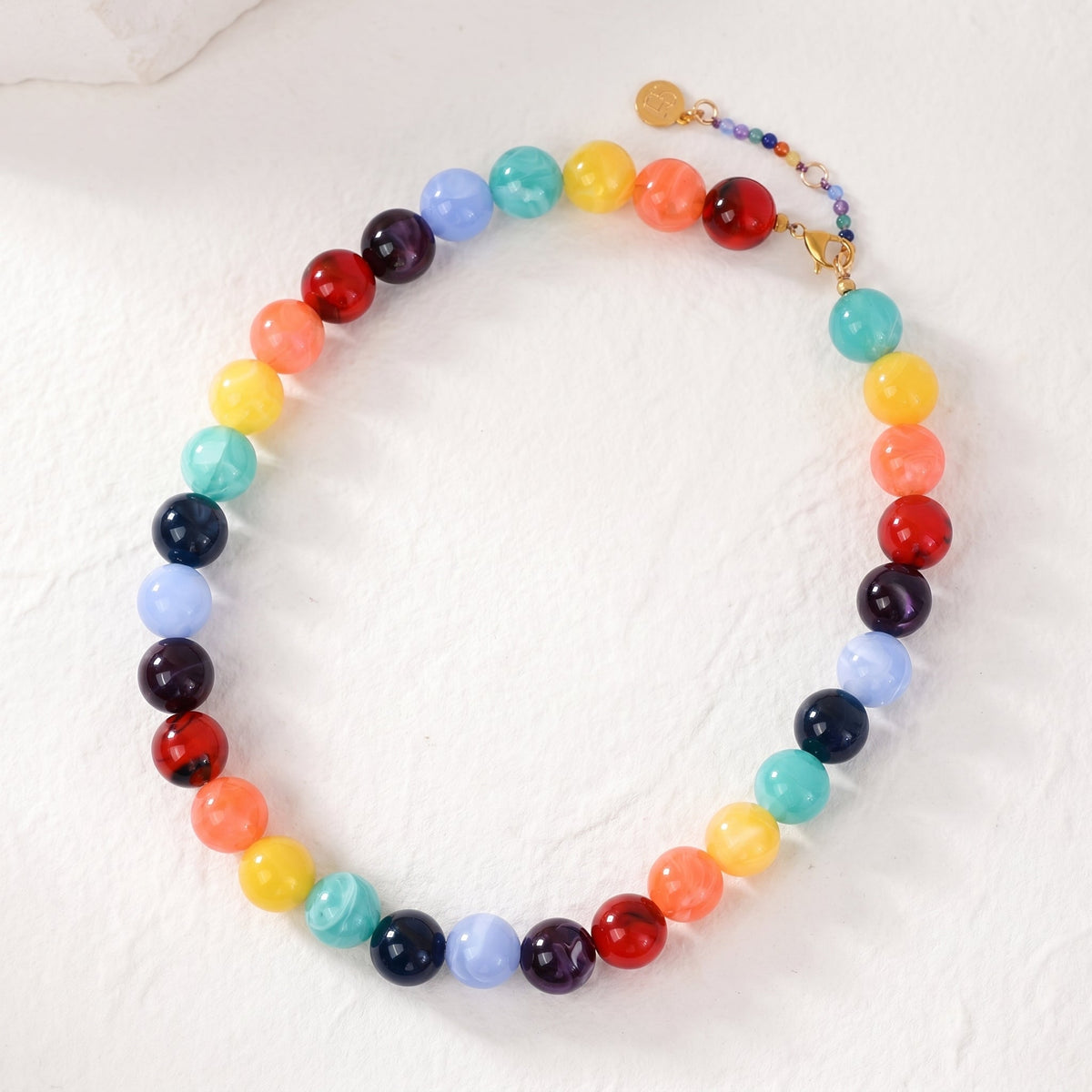 Chunky Rainbow Beaded Necklace