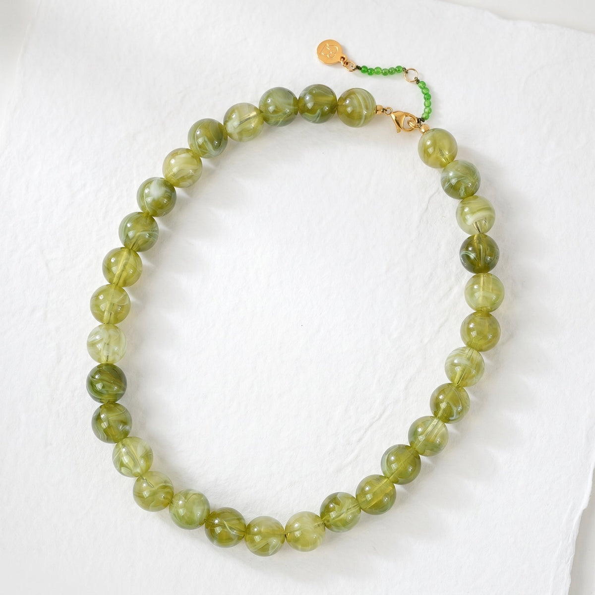 Chunky Green Beaded Necklace