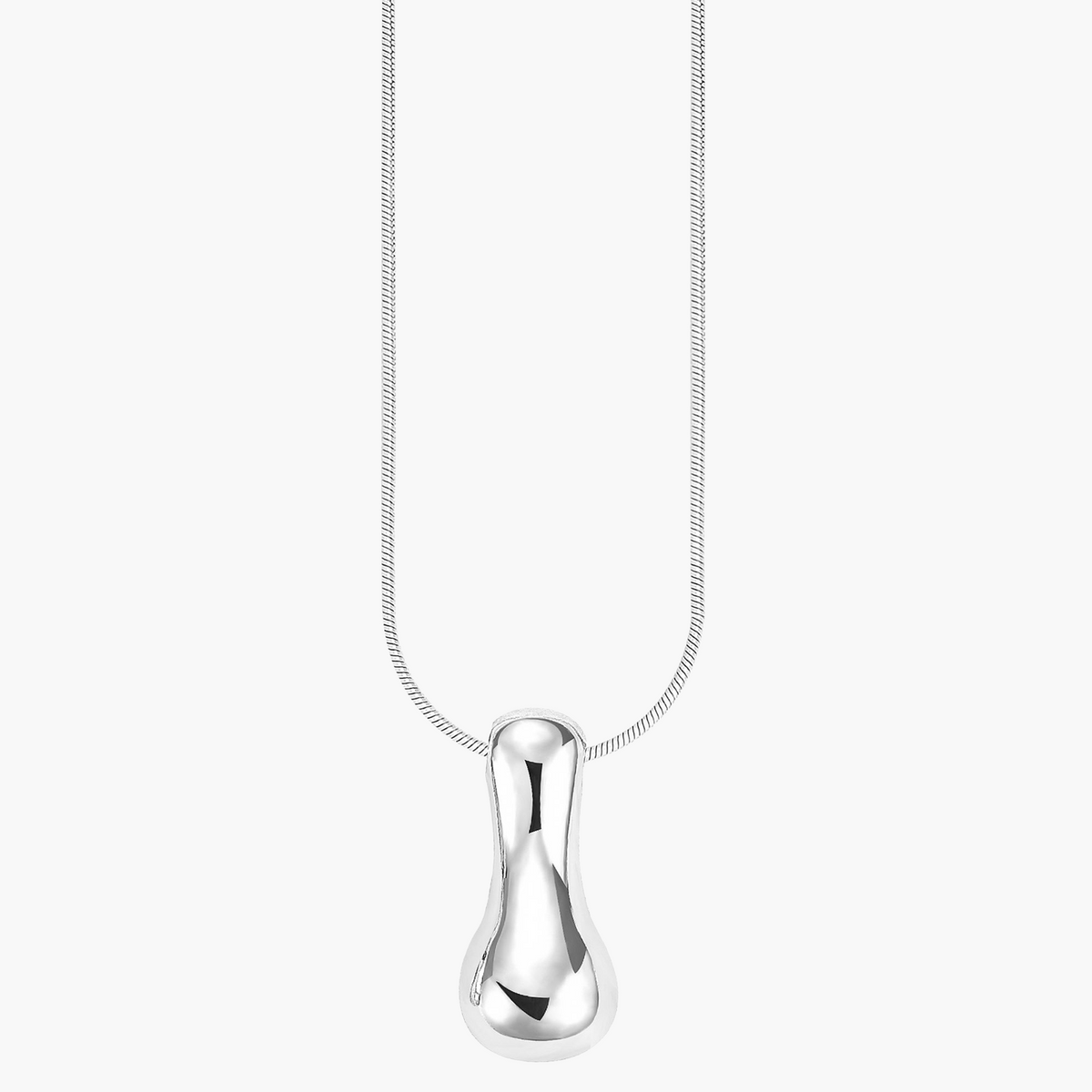 Silver Glow Bubble Letter Initial Necklace