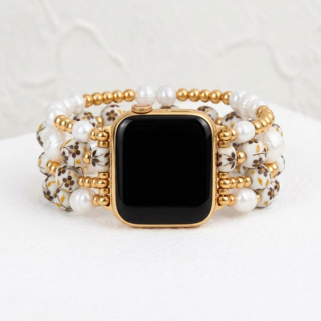 Porcelain Garden Golden Meadow Apple Watch Strap
