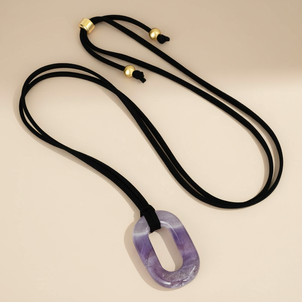 Suede Amethyst Serenity Necklace