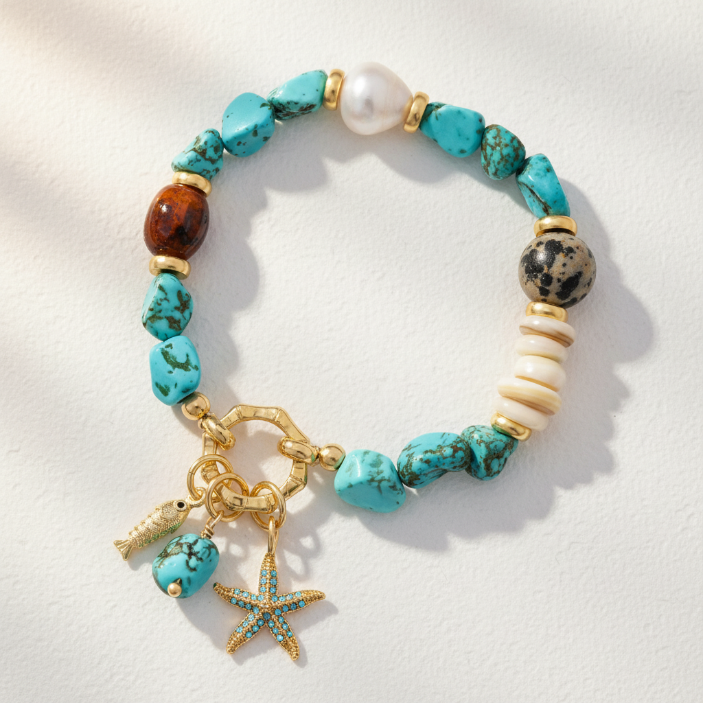 Turquoise Tide Charm Bracelet