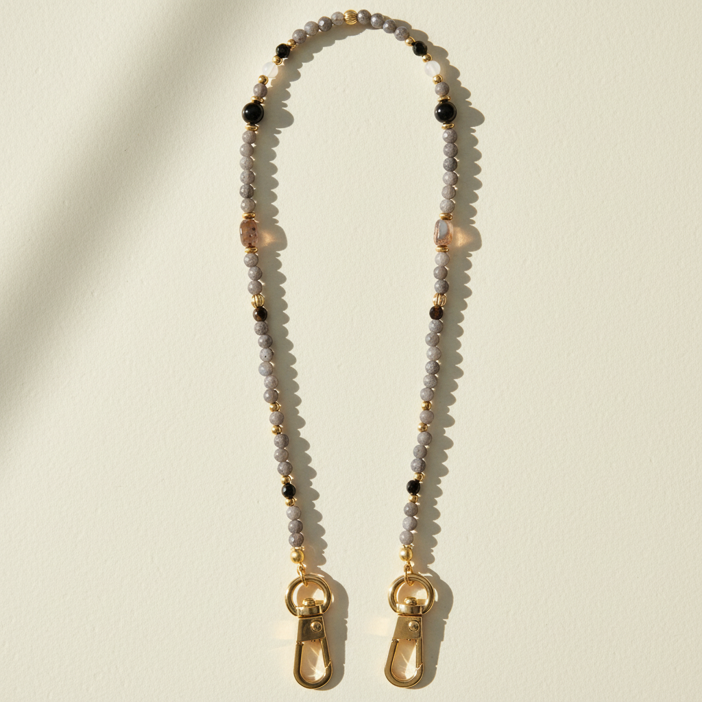 Gray Agate Balance Phone Chain