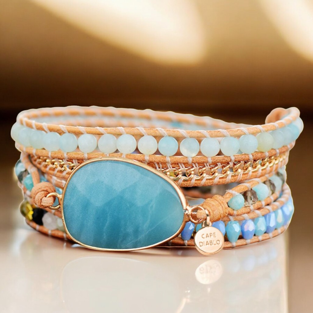 Healing Amazonite Protection Wrap Bracelet
