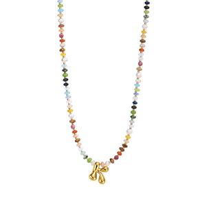 Vibrant Gem Initial Bubble Necklace