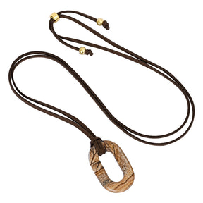 Suede Picture Stone Serenity Necklace