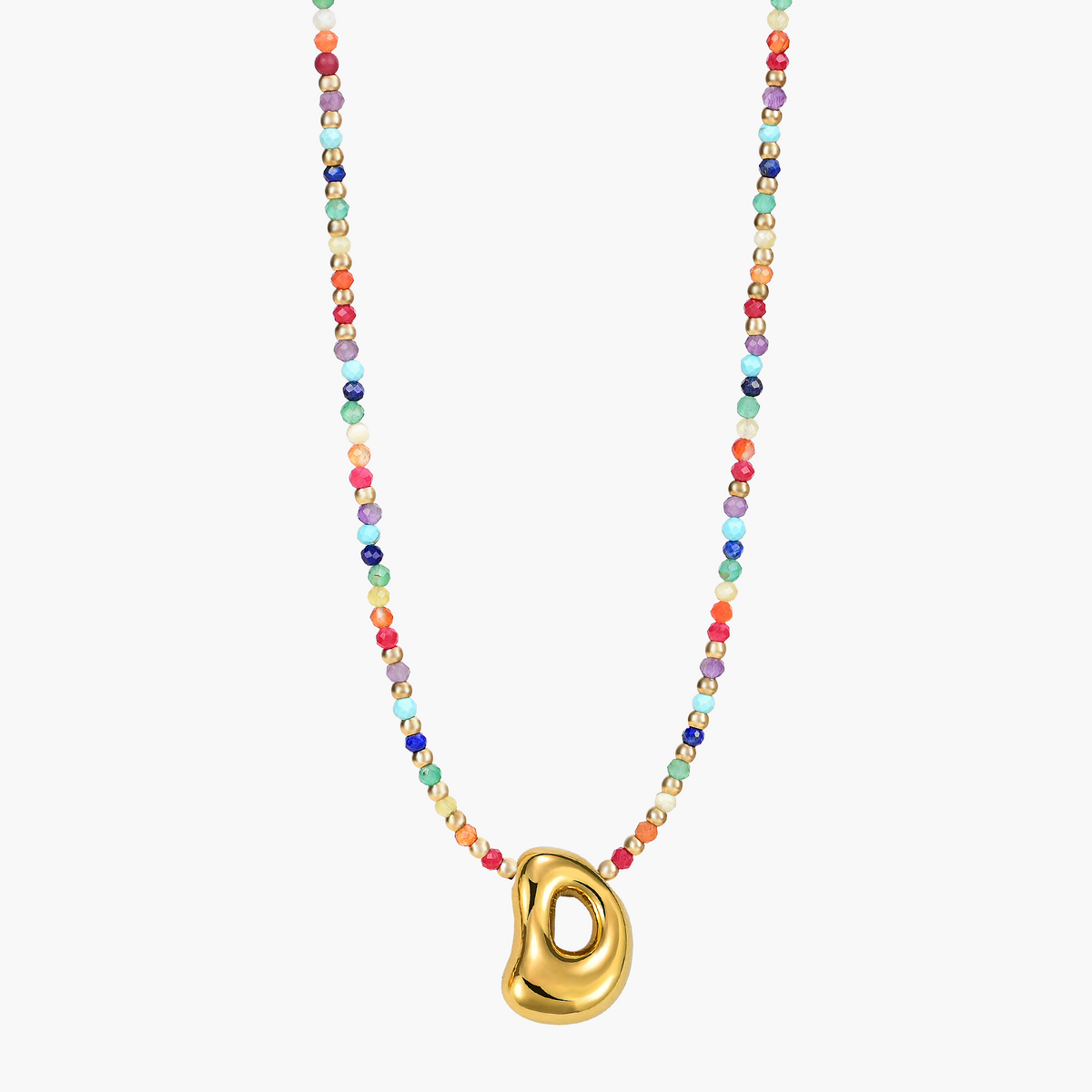 Rainbow Bubble Initial Necklace