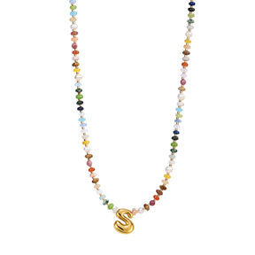 Multicolor Bubble Letter Necklace