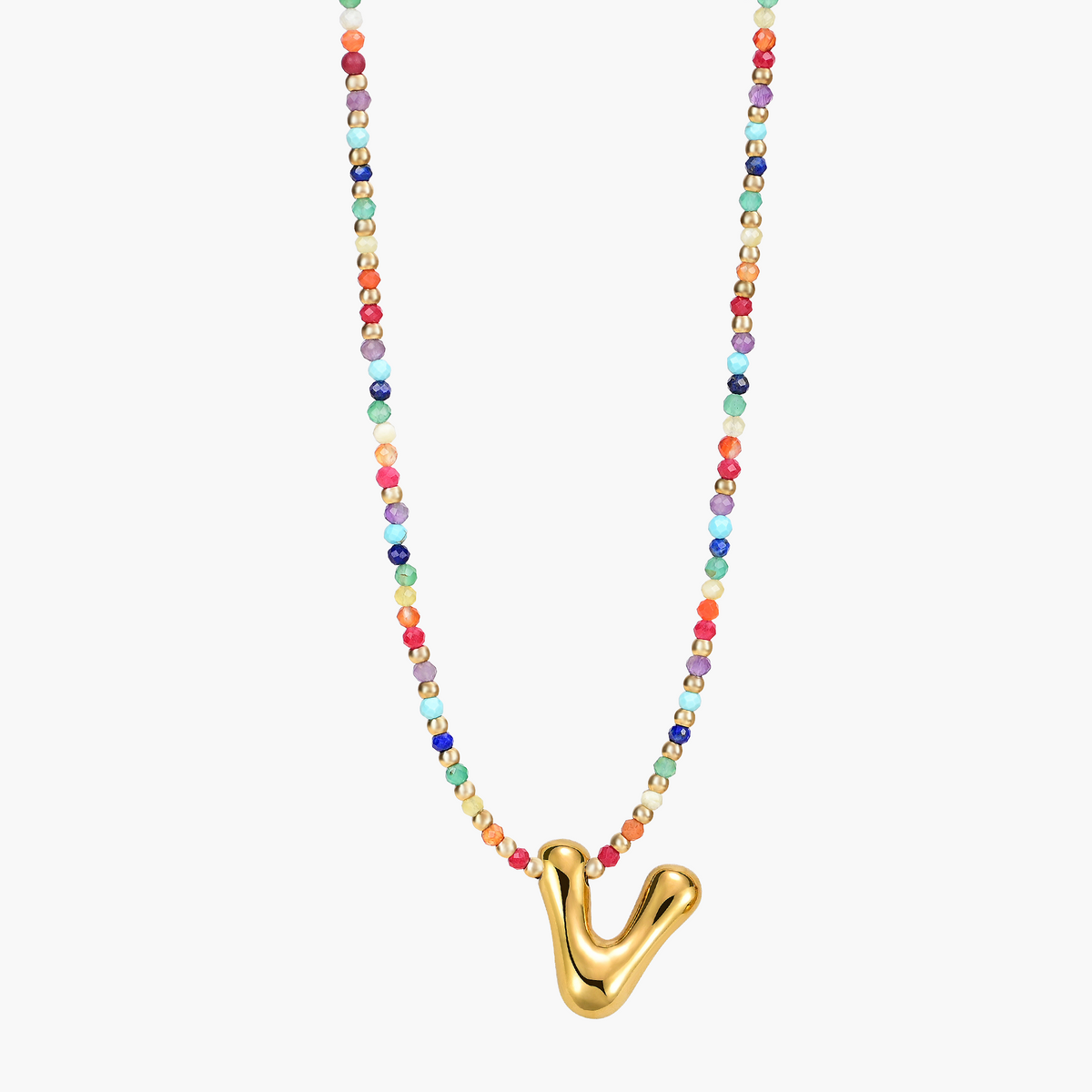 Rainbow Bubble Initial Necklace