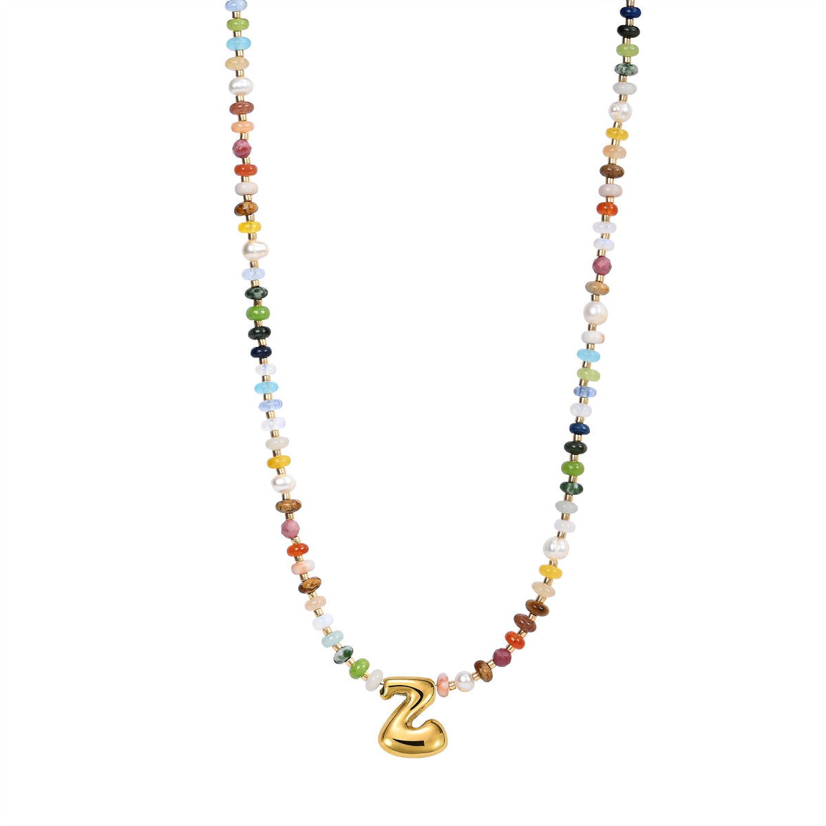 Multicolor Bubble Letter Necklace