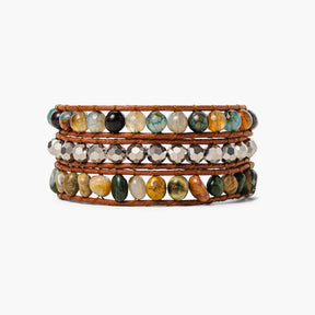 Indian Agate Artisan Wrap Bracelet