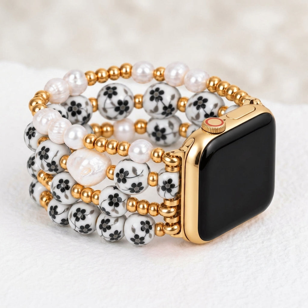 Porcelain Garden Midnight Bloom Apple Watch Strap
