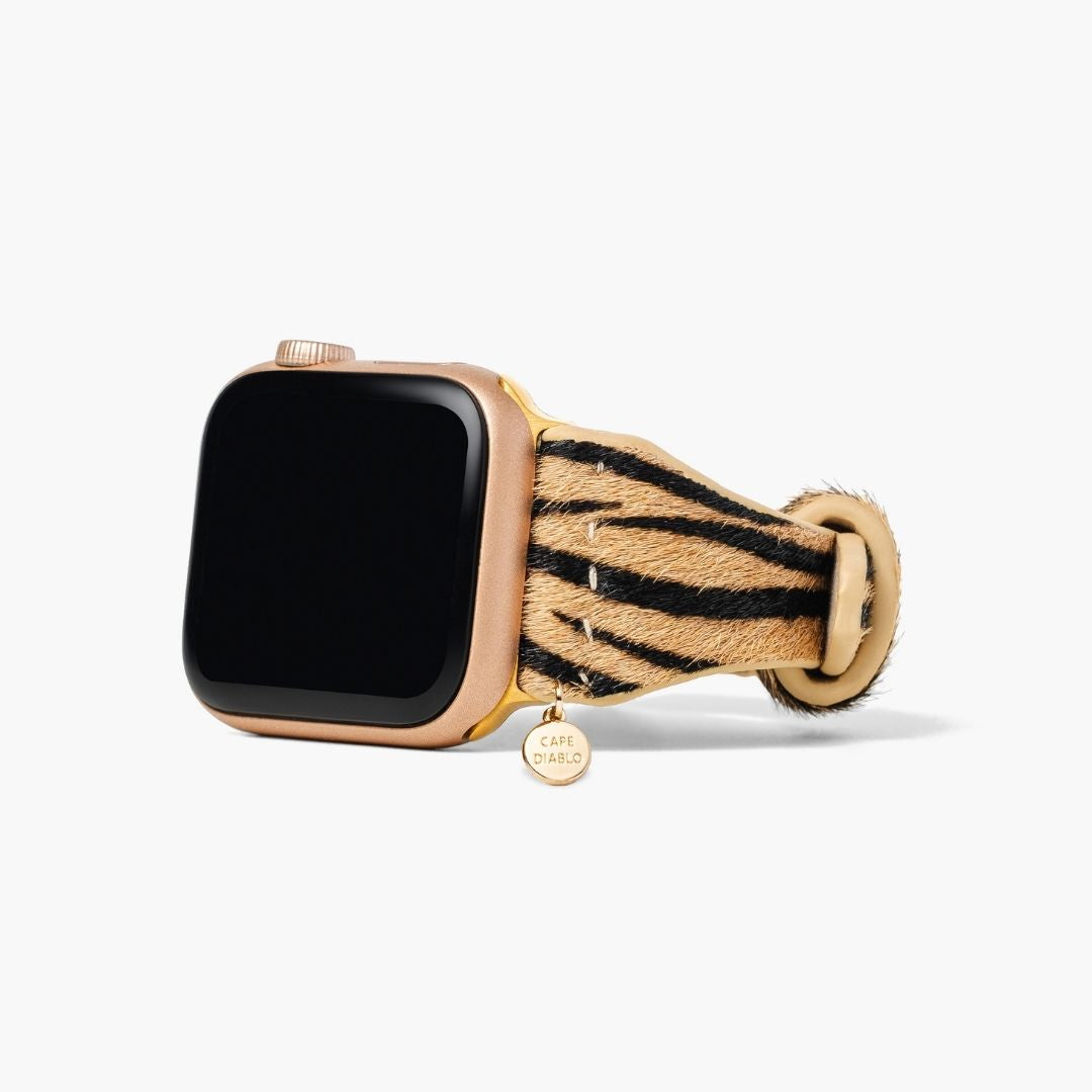 Elegant Stripes Leather Apple Watch Strap