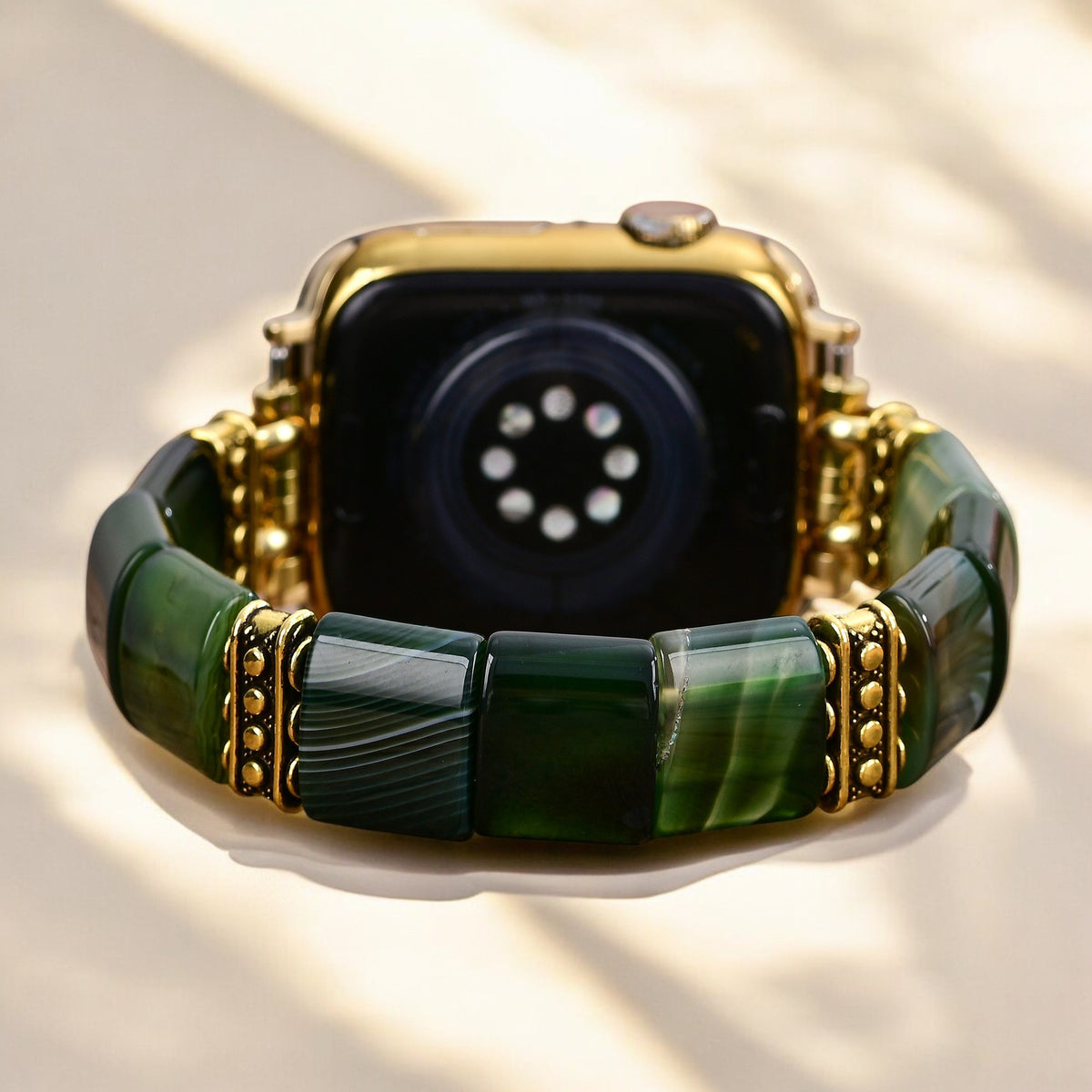 Evergreen Serenity Agate Stretch Apple Watch Strap