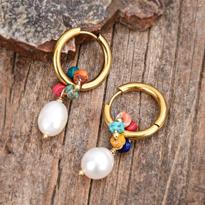 Jasper Harmony Pearl Hoop Earrings