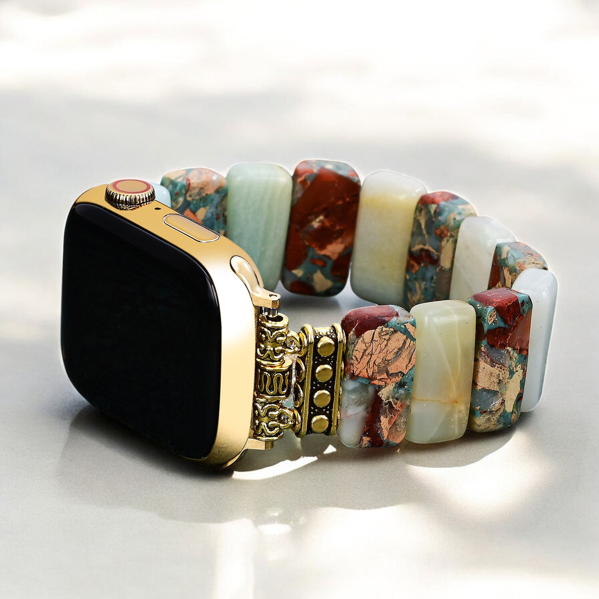 Earth Amazonite Stretch Apple Watch Strap