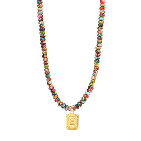 Colorful Imperial Jasper Letter Necklace