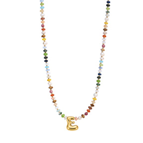 Vibrant Gem Initial Bubble Necklace