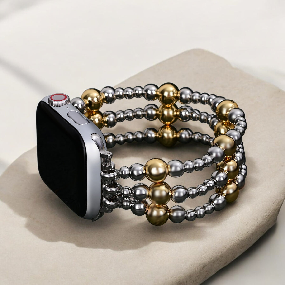 Silver Ember Stretch Apple Watch Strap