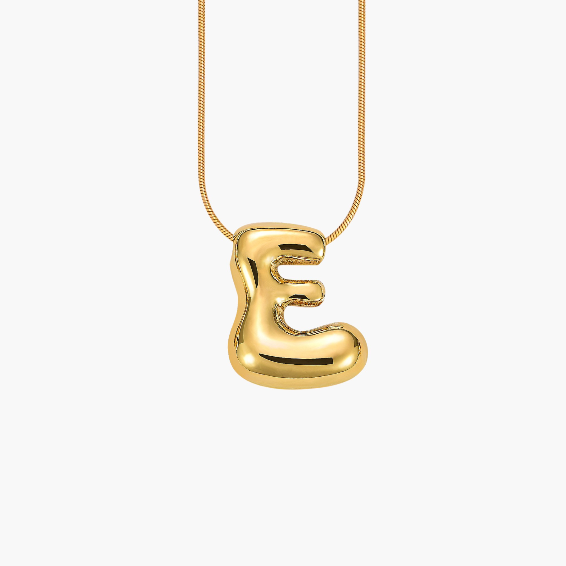 Golden Glow Bubble Letter Initial Necklace