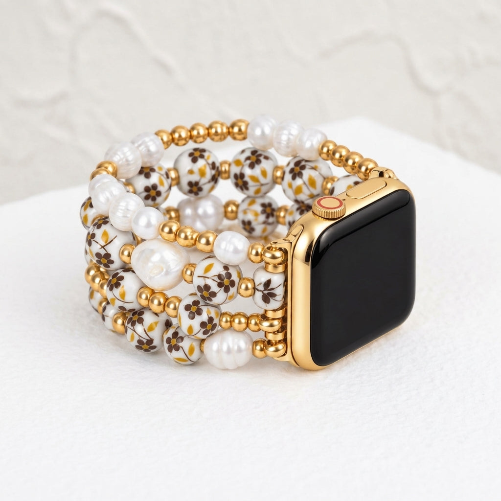 Porcelain Garden Golden Meadow Apple Watch Strap