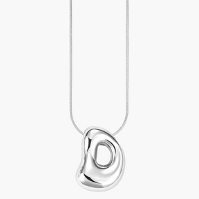 Silver Glow Bubble Letter Initial Necklace