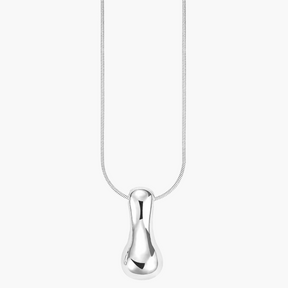 Silver Glow Bubble Letter Initial Necklace