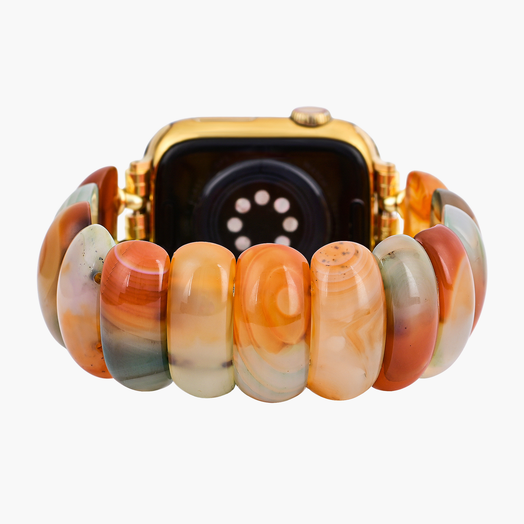 Golden Dusk Agate Stretch Apple Watch Strap