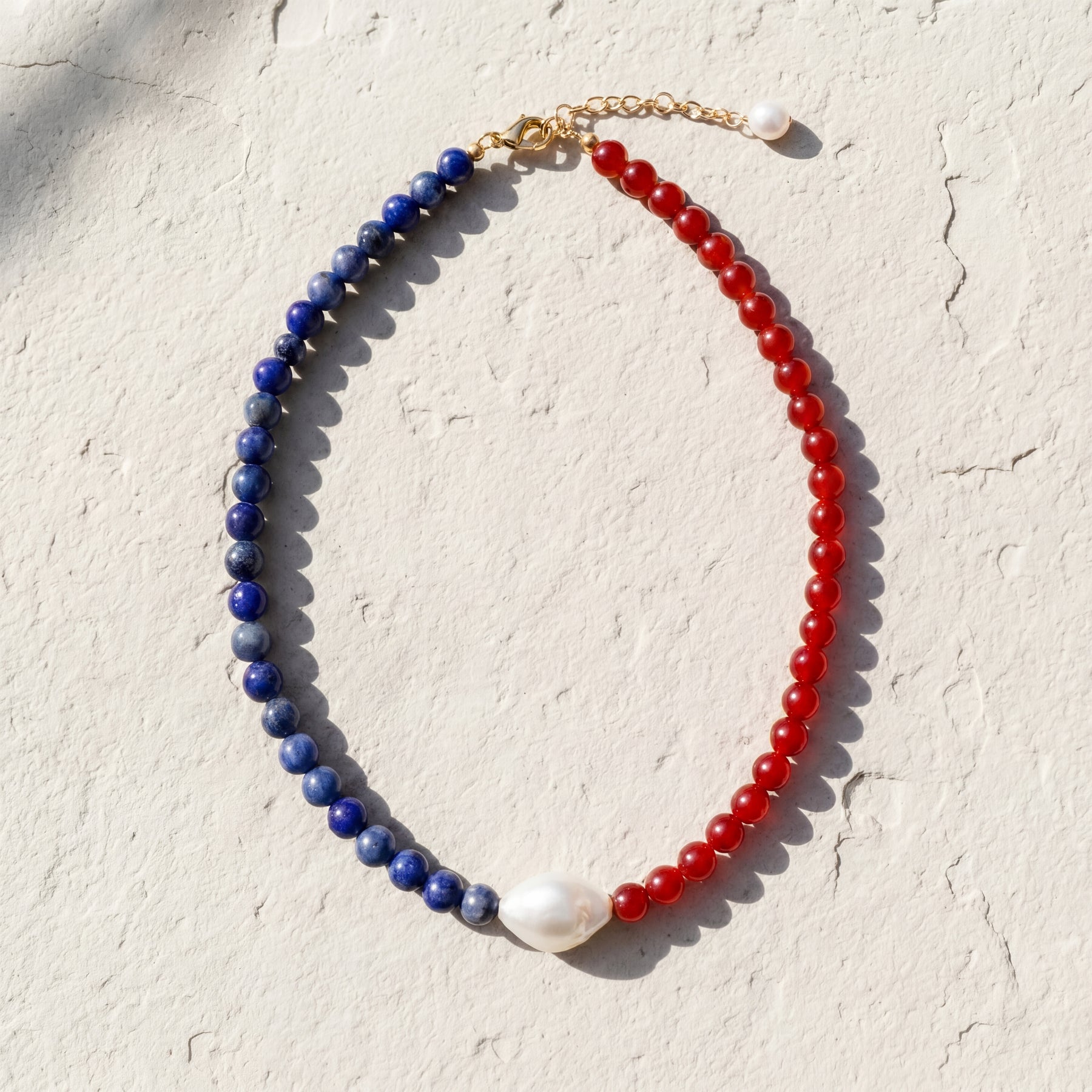 UK Britannia Pearl Beaded Necklace