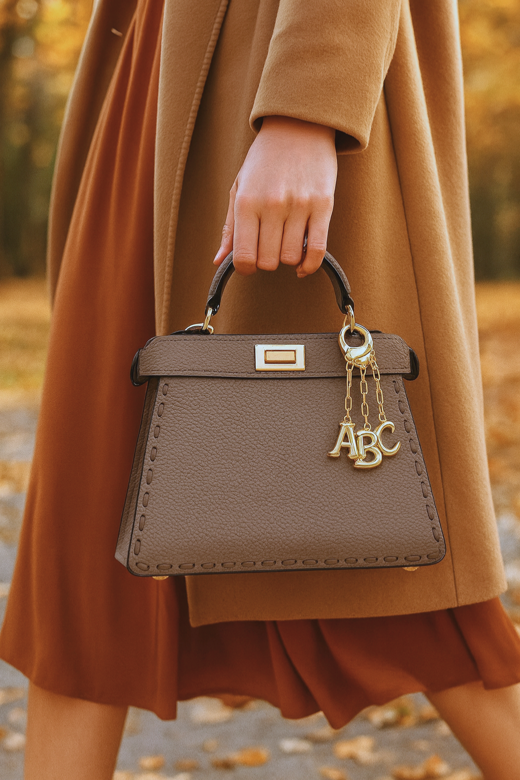Bubble Letter Initial Keychain & Bag Charm