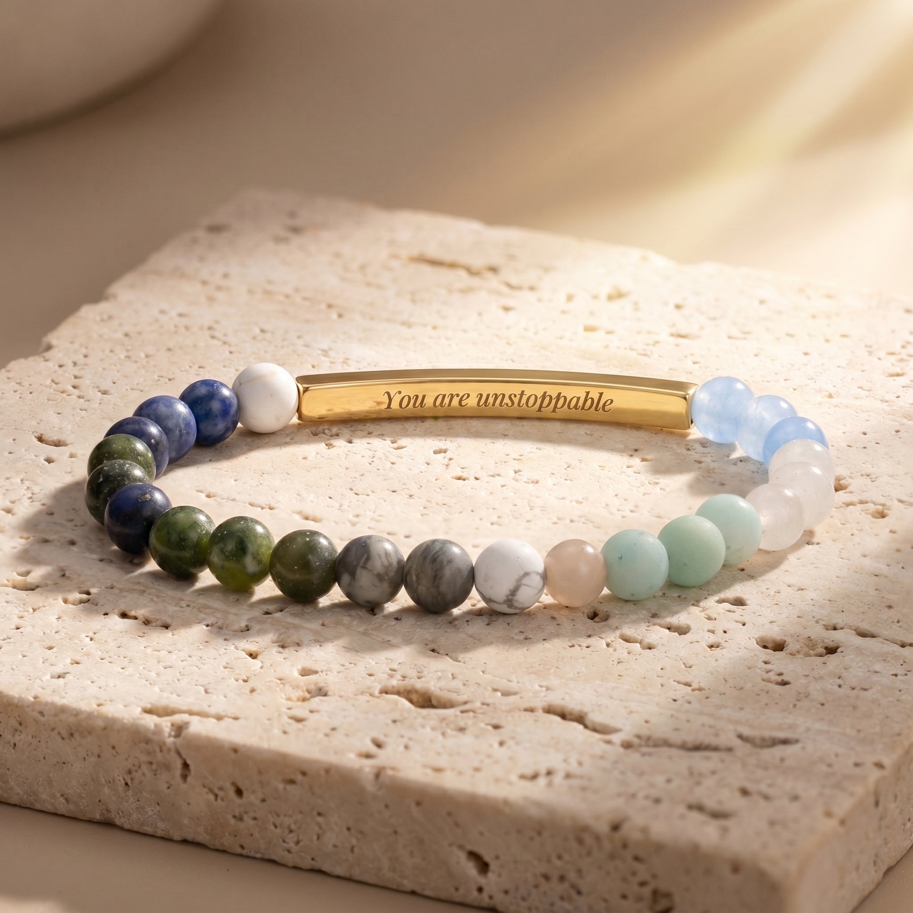 Secret Message Pastel Stone Bracelet