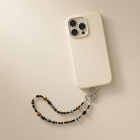 Black Agate Strength Phone Chain