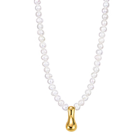 Pearl Bubble Initial Necklace