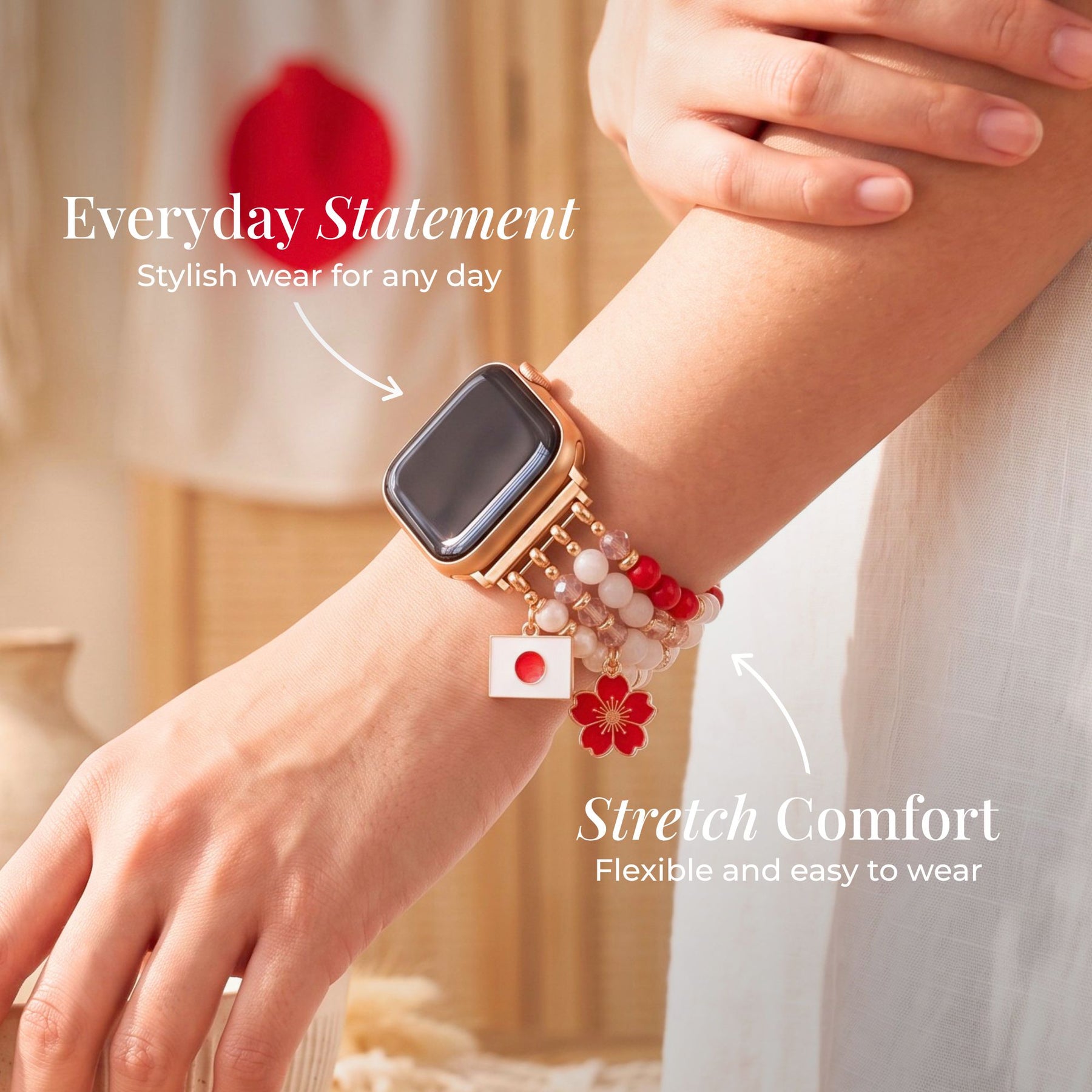 Japan Sakura Bloom Stretch Apple Watch Strap