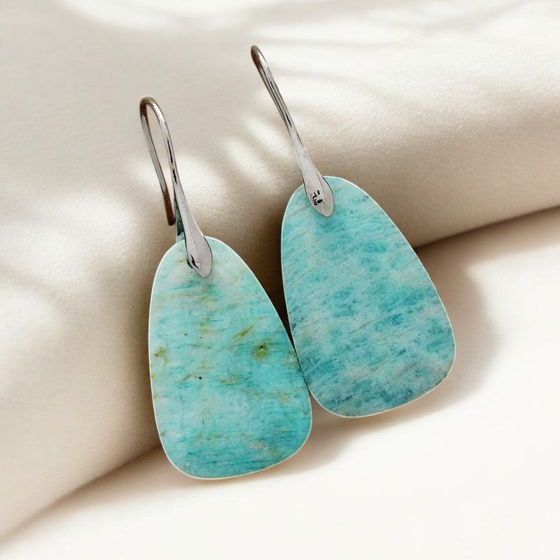 Amazonite Protection Drop Earrings