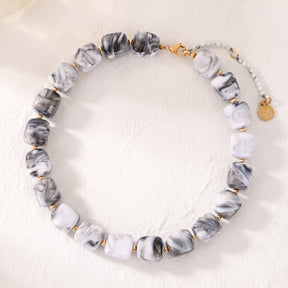 Chunky Square Bead Necklace Autumn