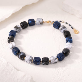 Chunky Square Bead Necklace Autumn