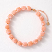 Chunky Square Bead Necklace Red