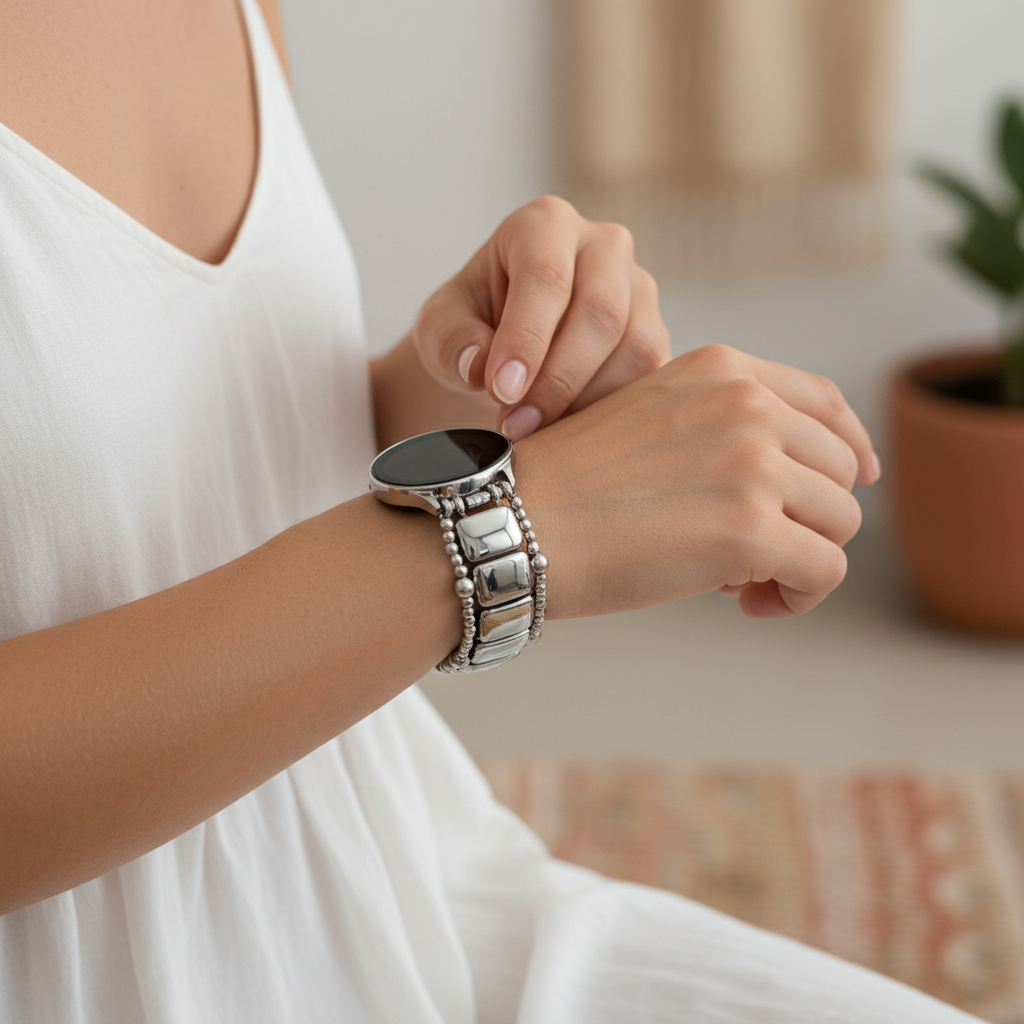 Platinum Noir Stretch Samsung Galaxy Watch Strap