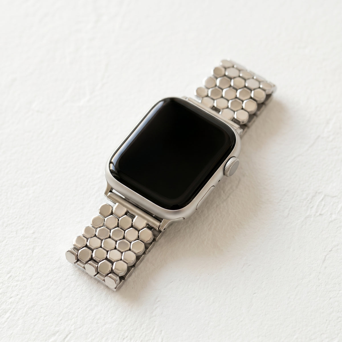 Silver Honeycomb Luxury Apple Watch Strap