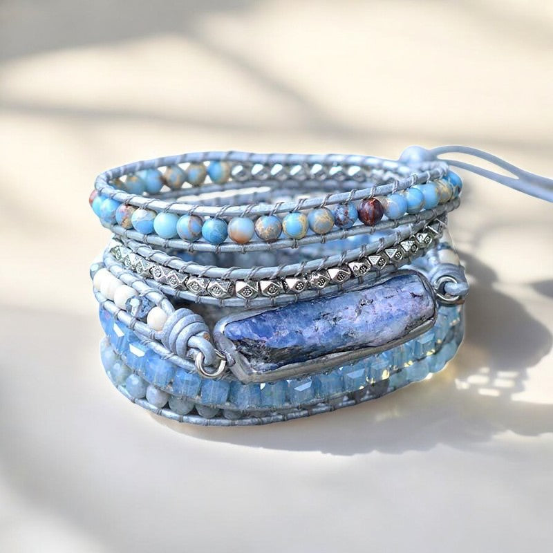 Healing Topaz Queen Silver Wrap Bracelet