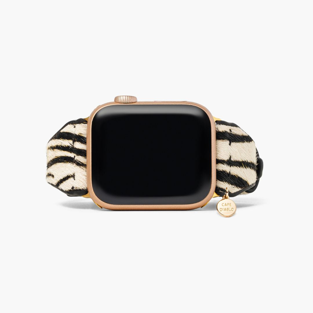 Zebra Luxe Leather Apple Watch Strap