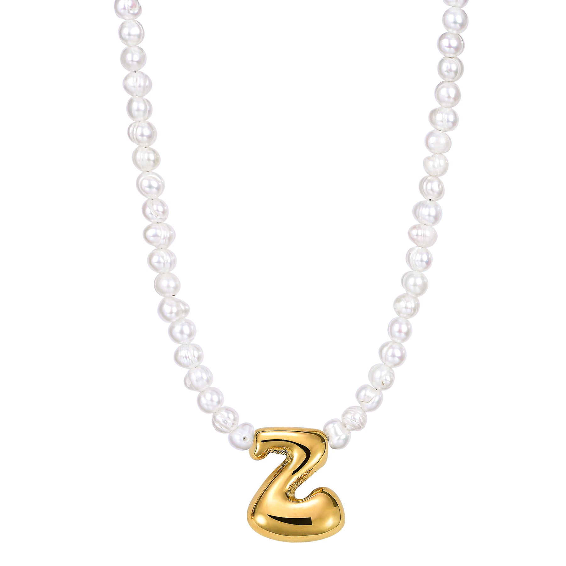 Pearl Bubble Initial Necklace