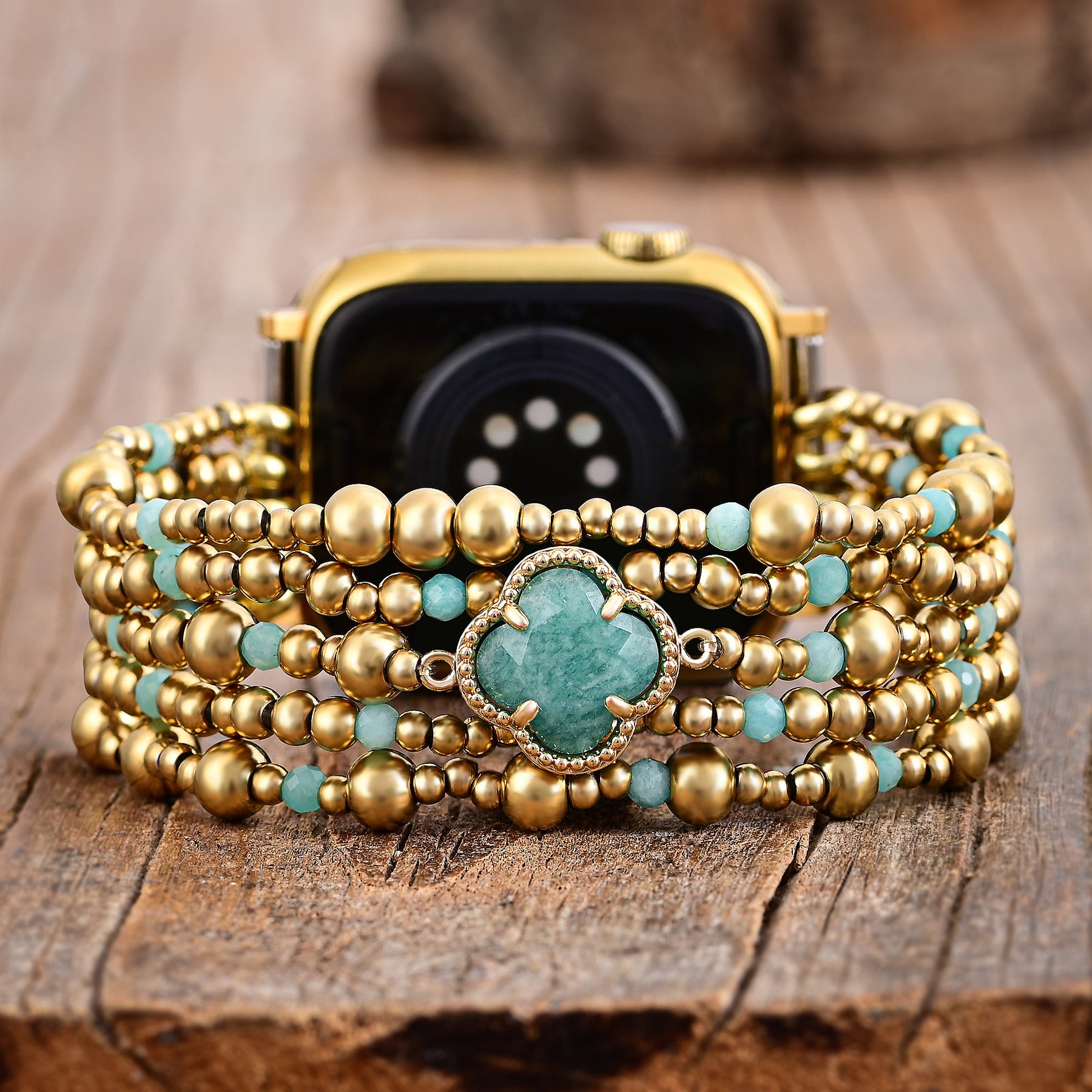 Healing Amazonite Delight Stretch Apple Watch Strap