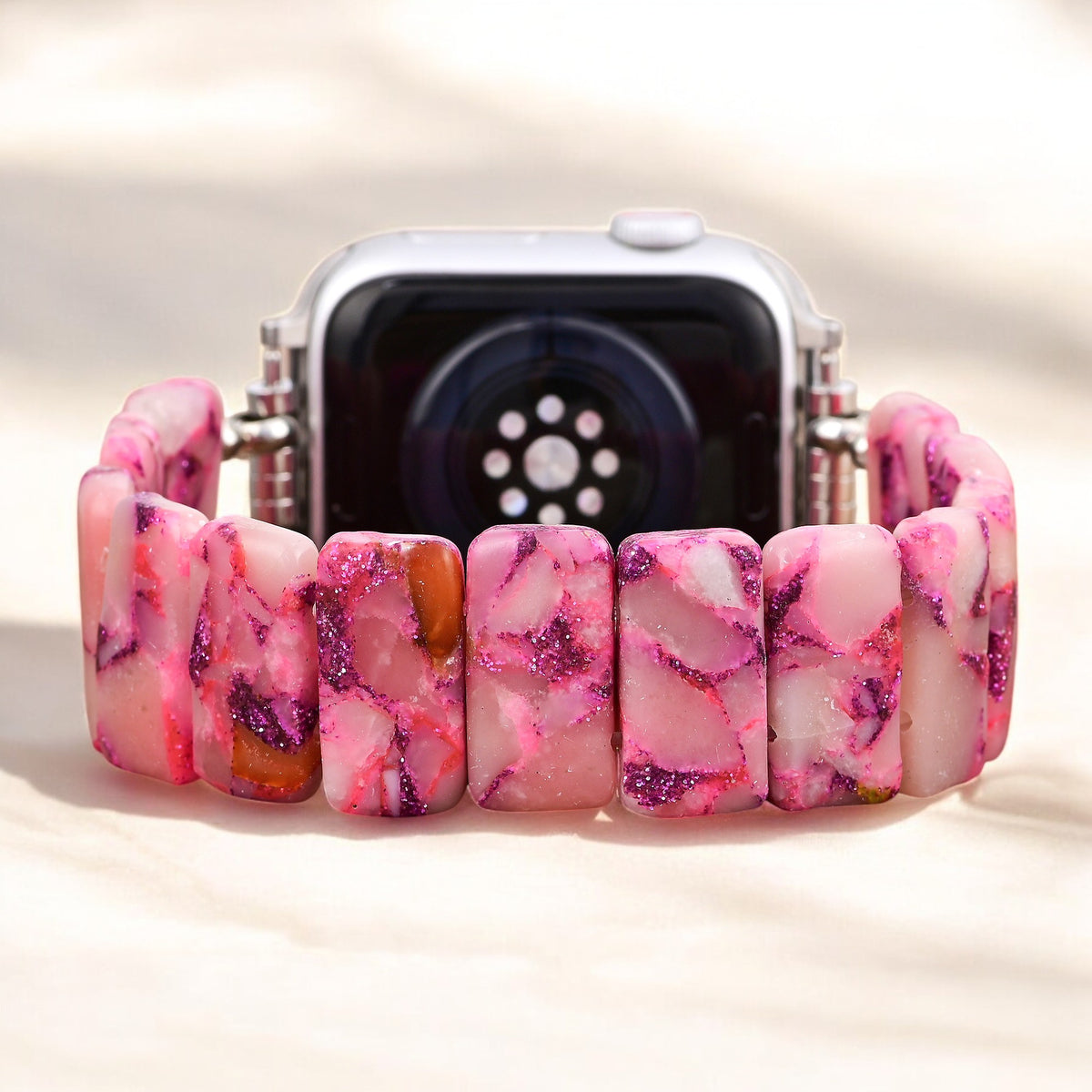 Rose Marble Stretch Apple Watch Strap