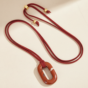 Suede Redstone Serenity Necklace