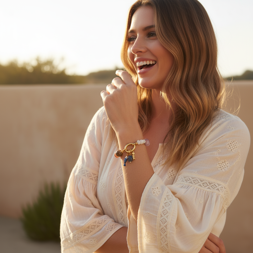 Amethyst Tide Charm Bracelet