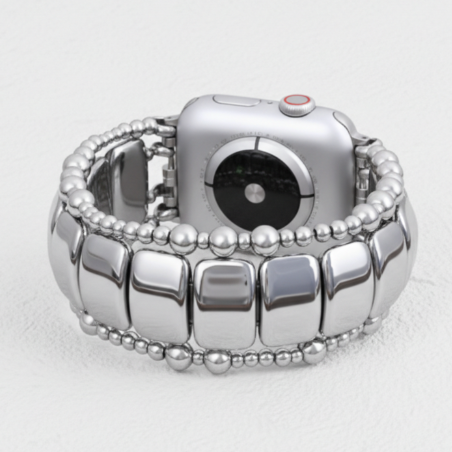 Platinum Noir Stretch Apple Watch Strap