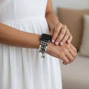 Lunar Luxe Pearl Stretch Apple Watch Strap